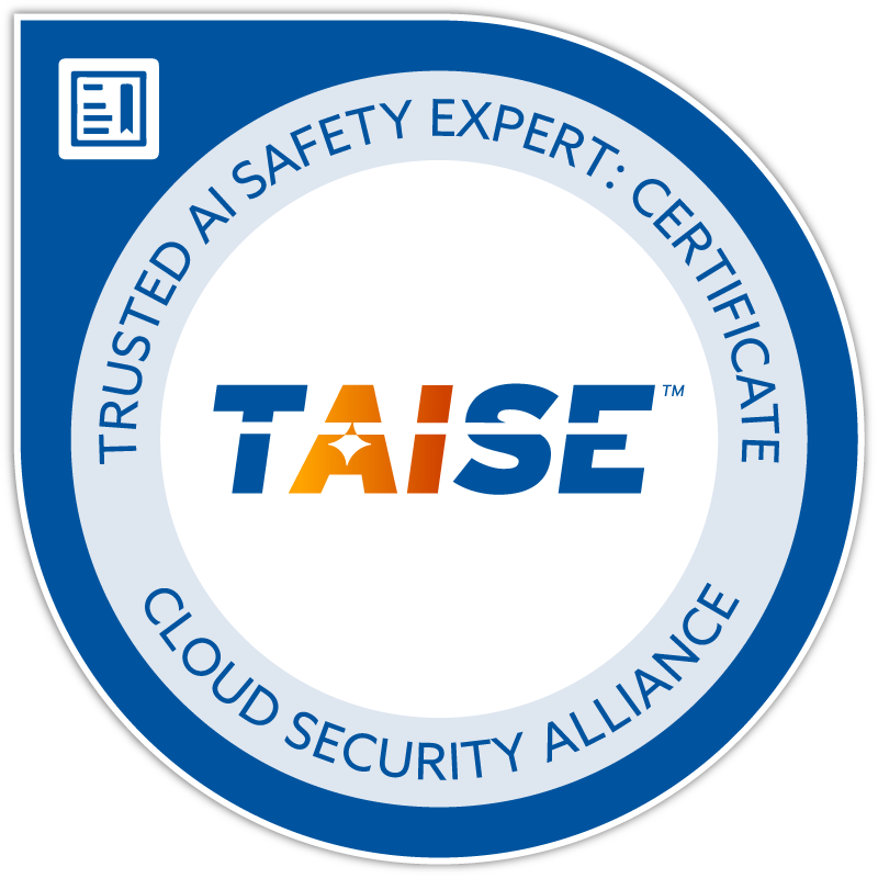 Cloud Security Alliance TAISE certificate badge